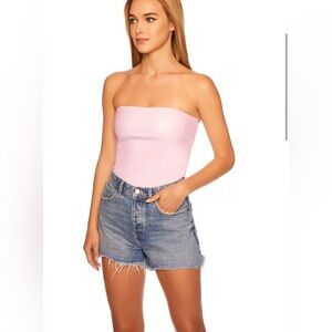 Susana Monaco Opal Faux Leather Tube Top Medium NWT
